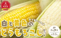 【先行予約】【旭川近郊産】白と黄色のとうもろこしセット　各5本（計3.5kg）(2025年8月上旬発送開始予定)【 白いとうもろこし 人気 北海道産 糖度 生 野菜 スイートコーン 産地直送 バーベキュー BBQ コーン 旬 お取り寄せ 旭川市 北海道 送料無料 】_00094