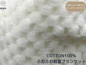 薄くて軽量シール織市松綿毛布ハーフケット(ＣＯＴＴＯＮ１００％）野上織物株式会社