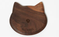 ネココースター（2枚セット/ウォールナット）&nbsp;木製コースター