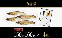 鹿児島県大隅産　千歳鰻の白焼鰻　4尾