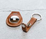 エアタグ用&nbsp;キーホルダー&nbsp;カバー&nbsp;レザー&nbsp;本革&nbsp;キーリング&nbsp;apple&nbsp;airtag&nbsp;【ライトブラウン】