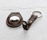 エアタグ用&nbsp;キーホルダー&nbsp;カバー&nbsp;レザー&nbsp;本革&nbsp;キーリング&nbsp;apple&nbsp;airtag&nbsp;【ダークブラウン】