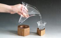 木Glass（きぐらす）　酒器セット（片口とぐい呑み）ヒビ_00596