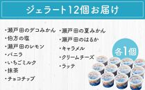 ★しまなみ・瀬戸田の素材がたっぷり！ジェラート12個【カップアイス いちご いちごみるく レモン シャーベット バニラ 抹茶 キャラメル みかん 桃 バナナ イチジク 広島 尾道】