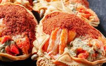 【蟹の匠　魚政】セイコガニの甲羅盛り　蟹の宝船中大サイズ3個セット　濃縮ダシ付(2023年1月～発送)
