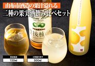 由布市酒造の果汁溢れる二種の果実酒飲み比べセット（柚子500ml・梅720ml）
