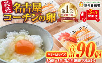 【3か月定期便】日本三大地鶏！！ 「純系　名古屋コーチンの卵」（30個）　本当に美味しい食べ物は調味料の味に負けません！