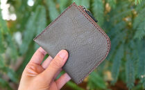 屋久鹿レザーの島財布 グリーン