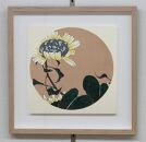【芸艸堂】伊藤若冲 木版画　向日葵の花卉天井画パネル仕立て額装