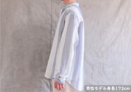 スタンドカラー オーガニックコットンダブルガーゼ・ユニセックスシャツ　Mサイズ／白