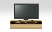 波型前板のオーシャン150センチ幅テレビボード（ナチュラル）