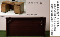 １５５センチ幅書斎デスク両袖ワゴン天然ケバンス材レクサス