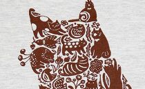 作家　ゴーあやの　猫シルエットＴシャツ