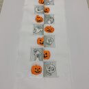 半衿　半襟　白　ハロウィン　刺繍　市松