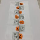 半衿　半襟　白　ハロウィン　刺繍　市松