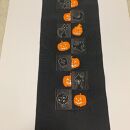 半衿　半襟　黒　ハロウィン　刺繍　市松