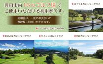 豊田市ゴルフ場利用券３枚（市内１６ゴルフ場利用可）