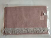 富士桜工房ウールガーゼストール「KASANE」小豆色（ペールピンク×ラセットブラウン）無縫製 二重織