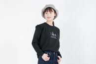 《0》レディースM　TimeロングTシャツ　BLACK