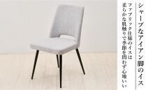 180メラミントップテーブル(木脚)とDC-5イス6脚の7点セット【2本脚／天板：シェルホワイト／張地：布グレー】