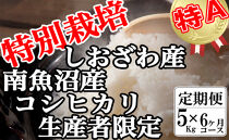 【定期便：5Kg×6ヶ月】特別栽培 生産者限定  南魚沼しおざわ産コシヒカリ