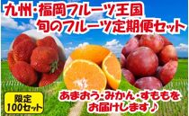 九州・福岡フルーツ王国八女　旬のフルーツ定期便【全３回】 B　※配送不可：北海道と離島（沖縄本島を含む）