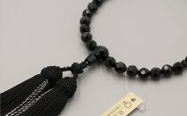 【神戸珠数店】〈京念珠〉女性用数珠 黒オニキス切子 【数珠袋付き】