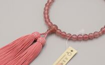 【神戸珠数店】〈京念珠〉女性用数珠 上ストロベリークォーツ
