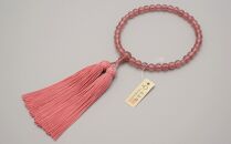 【神戸珠数店】〈京念珠〉女性用数珠 上ストロベリークォーツ
