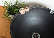 【ポイント交換専用】【信楽焼・明山】仲良しふくろう丸型手洗鉢(φ30cm)　washbowl-08