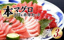 本マグロ（養殖）トロ＆赤身セット　3kg［KS14］