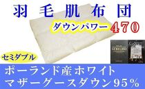 【ポーランド産マザーグース９５％】羽毛肌布団セミダブル１７０×２１０ｃｍ【ダウンパワー４７０】