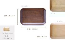 【旭川クラフト】木製トレー　マルチプレート・角　ナラ / ササキ工芸_00918