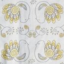 フィンランドの「幸せを運ぶ鳥」小鳥柄のキッチンマット180cm　イエロー