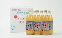 農家の手作り！果汁100%リンゴジュース（1000ml×6本)