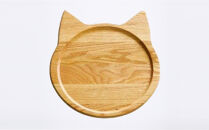 ネコプレート&nbsp;木のトレイ&nbsp;お盆&nbsp;1枚&nbsp;&nbsp;ブラウンオーク