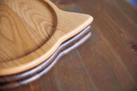 ネコプレート&nbsp;2枚セット&nbsp;（ブラウンオーク＆ウォールナット）