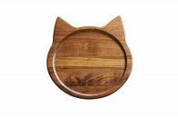 ネコプレート&nbsp;2枚セット&nbsp;（ブラウンオーク＆ウォールナット）