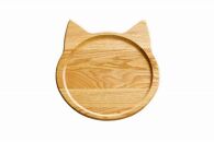 ネコプレート&nbsp;2枚セット&nbsp;（ブラウンオーク＆ウォールナット）