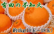 【濃厚】有田の不知火約4kg（10～18玉）★2024年2月上旬頃より順次発送【TM29】