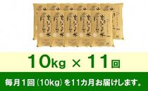 【9月20日より価格改定予定】☆全11回定期便☆ 岩手ふるさと米 10kg×11ヶ月 一等米ひとめぼれ 令和6年産  東北有数のお米の産地 岩手県奥州市産 おこめ ごはん ブランド米 精米 白米