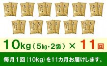 【9月20日より価格改定予定】☆全11回定期便☆ 岩手ふるさと米 10kg(5kg×2)×11ヶ月 一等米ひとめぼれ 令和6年産  東北有数のお米の産地 岩手県奥州市産 おこめ ごはん ブランド米 精米 白米