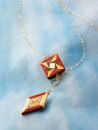 箱根寄木細工　ラリエット・チェーン・ネックレス　スクエア＆菱形アソート | 工芸品 装飾品 民芸品 木工品 寄木細工 クラフト 木製 ネックレス ひし形 天然素材 デザイン 伝統工芸 人気 おすすめ ギフト 伝統 日本製 観光 お土産 送料無料 神奈川 箱根