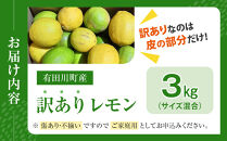 【有田川町】レモン&nbsp;和歌山県産&nbsp;訳あり&nbsp;国産レモン&nbsp;3kg
