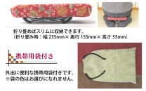 （カラー：刺子柄えんじ）折り畳み正座椅子 ／ インテリア 椅子 デザイン カラバリ コンパクト スリム 畳める 座椅子 持ち運び 便利 リラックス 袋付き 手作り 国産