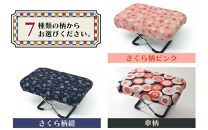 （カラー：刺子柄えんじ）折り畳み正座椅子 ／ インテリア 椅子 デザイン カラバリ コンパクト スリム 畳める 座椅子 持ち運び 便利 リラックス 袋付き 手作り 国産