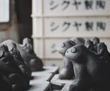 【信楽焼】親子カエルの置物　大小ペア　sk0304