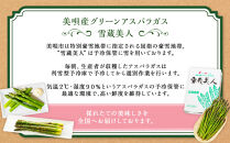 【夏アスパラ】美唄産グリーンアスパラガス雪蔵美人 Lサイズ 1kg （2025年7月中旬より順次発送予定）