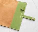 maf&nbsp;pinto&nbsp;(マフ&nbsp;ピント)&nbsp;手帳カバー＆ブックカバー&nbsp;グリーンティー&nbsp;ADRIA&nbsp;LINE&nbsp;レザー&nbsp;本革&nbsp;日本製