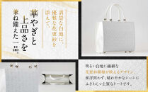 【光映工芸】京都発！特許高蒔絵技法による伝統工芸品 京金彩トートバッグ ≪イタリアサラサ柄 白ベージュ≫［ 京都 老舗 かばん 高級 人気 おすすめ 金彩友禅 京金彩 金彩加工 和装 フォーマル お取り寄せ 通販 送料無料 ふるさと納税 ］